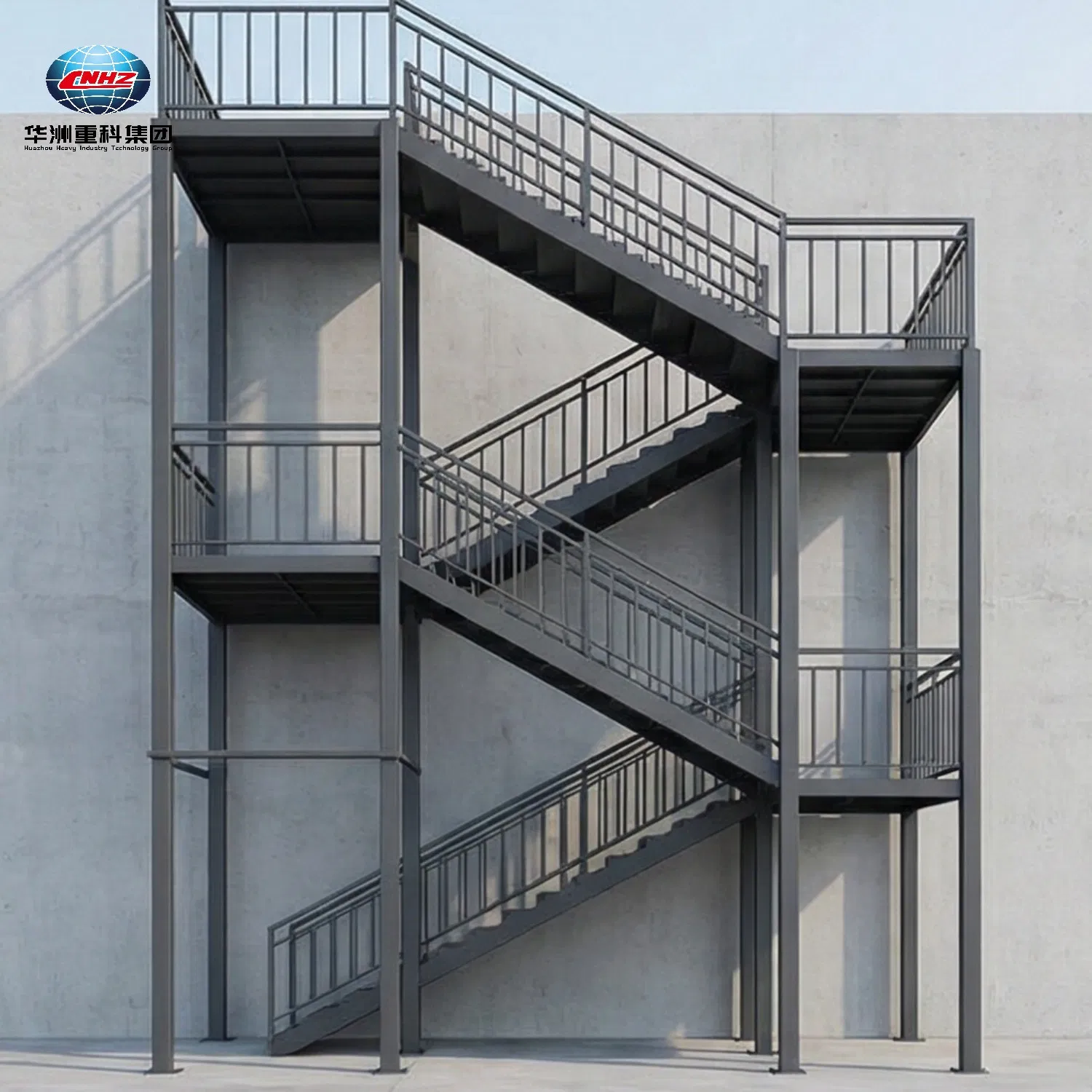 Villas Hotels Apartments of Durable Design Modern Fireproof Coated Steel Staircase