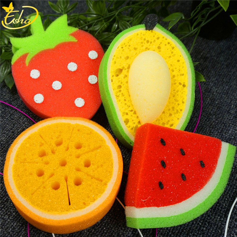 Children Cute Fruit Clean Washing Sponge Animal Cleaning Sponge Baby Bath Shower Sponge