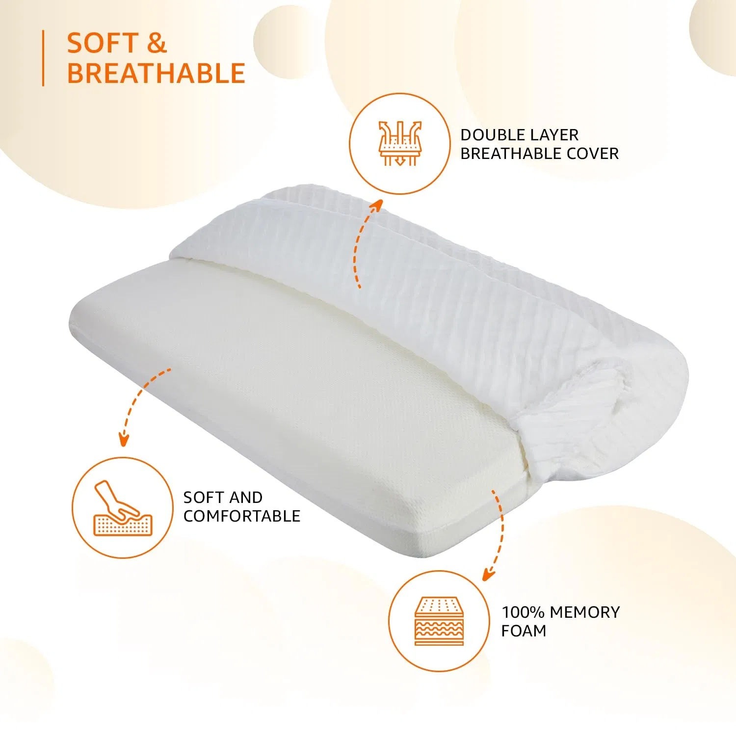 Memory Foam Butterfly Shape Contour Pillow for Neck Pain Relief, Ergonomic, Cervical Pillow, White