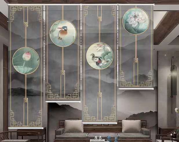 3D Digital Printed Roller Blinds/Shangri-La Blinds for Living Room