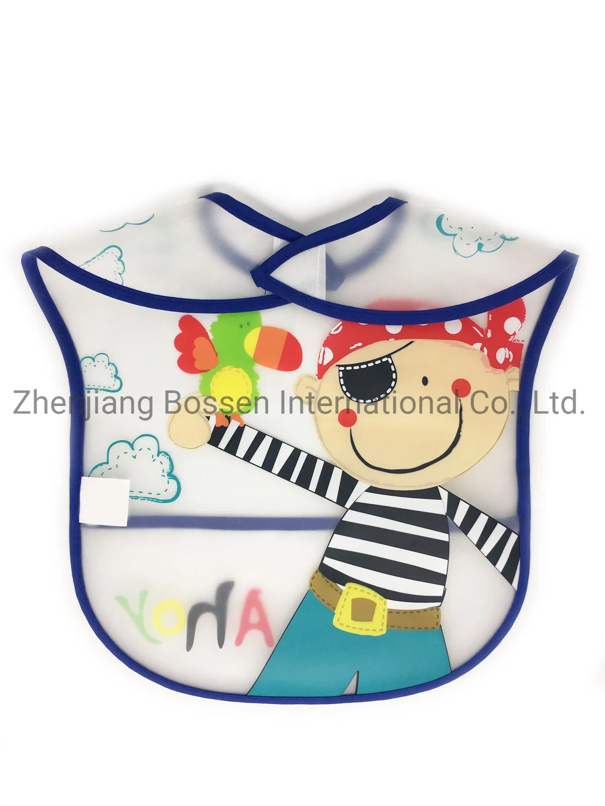 China Factory OEM Custom Full Color Printing Promotional Baby Infant Waterproof PEVA Toddler Feeding Bibs