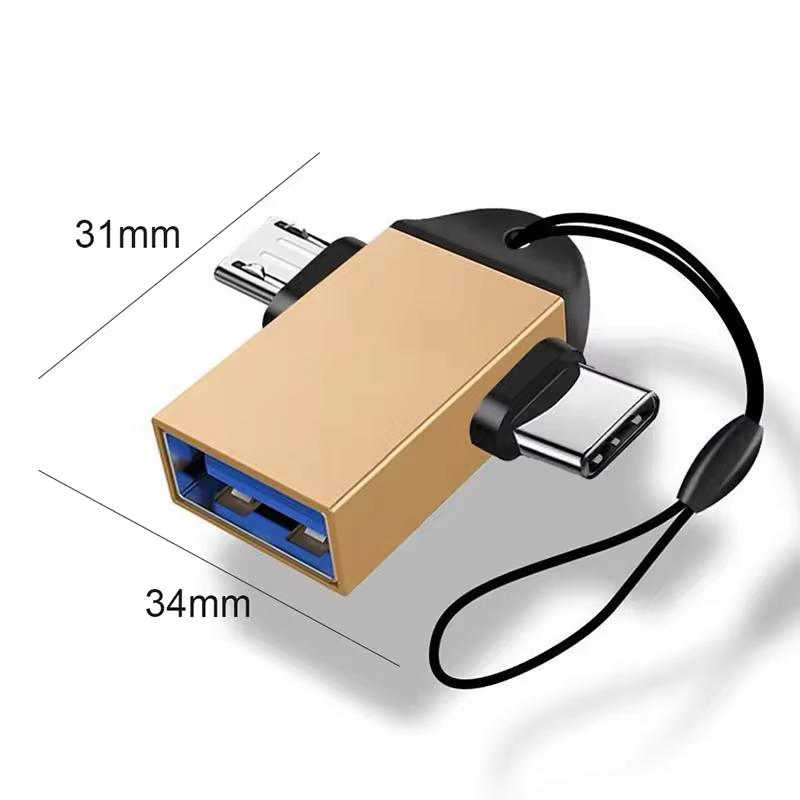Адаптер 2 в 1 OTG USB 3.0 на Micro USB и Type-C