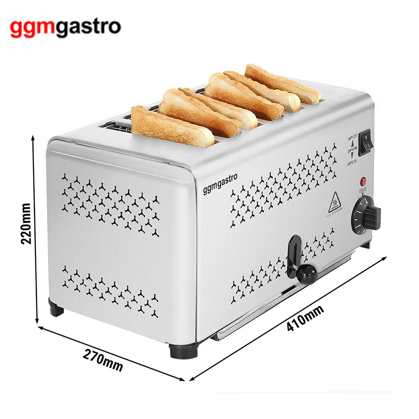 Electric 6 Slice Automatic Commercial Bread Toaster (toet6)