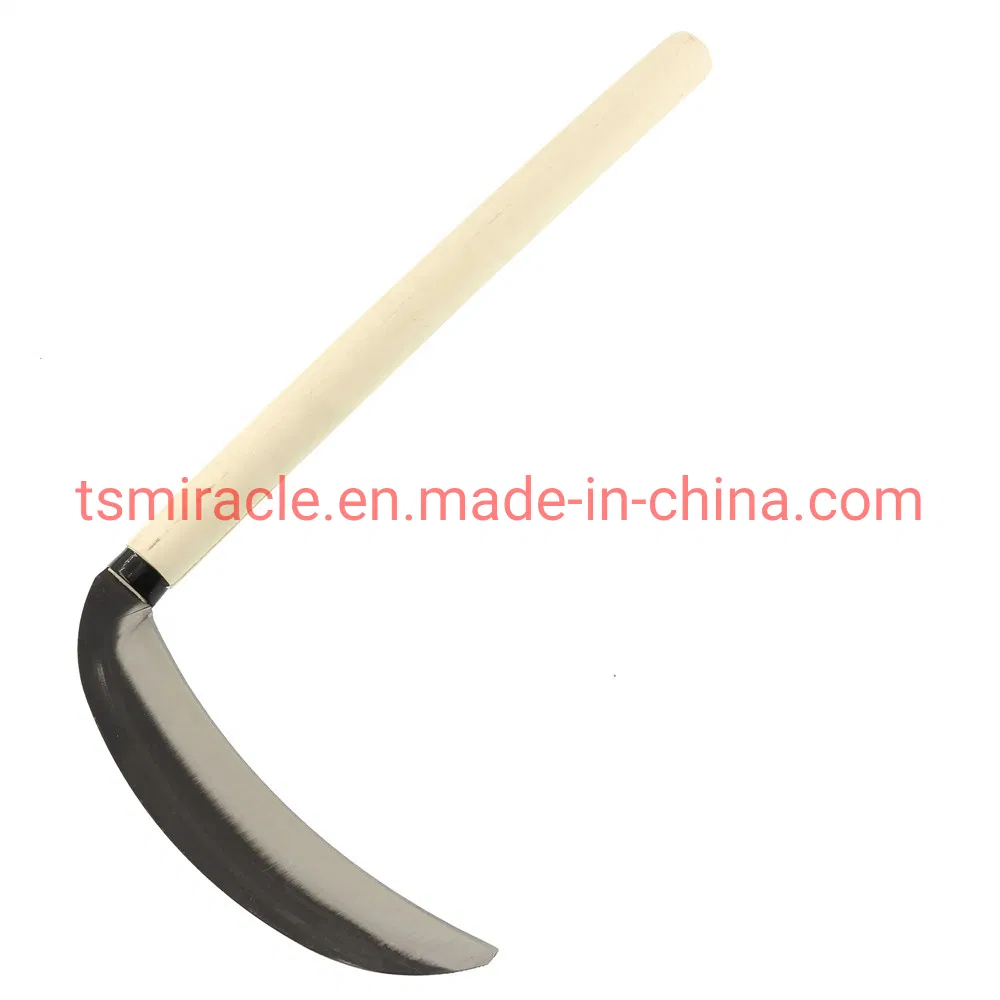 Agriculture Carbon Steel Cutting Garden Farming Tool Grass Tooth Sickle with Wooden Handle Purning Sickle