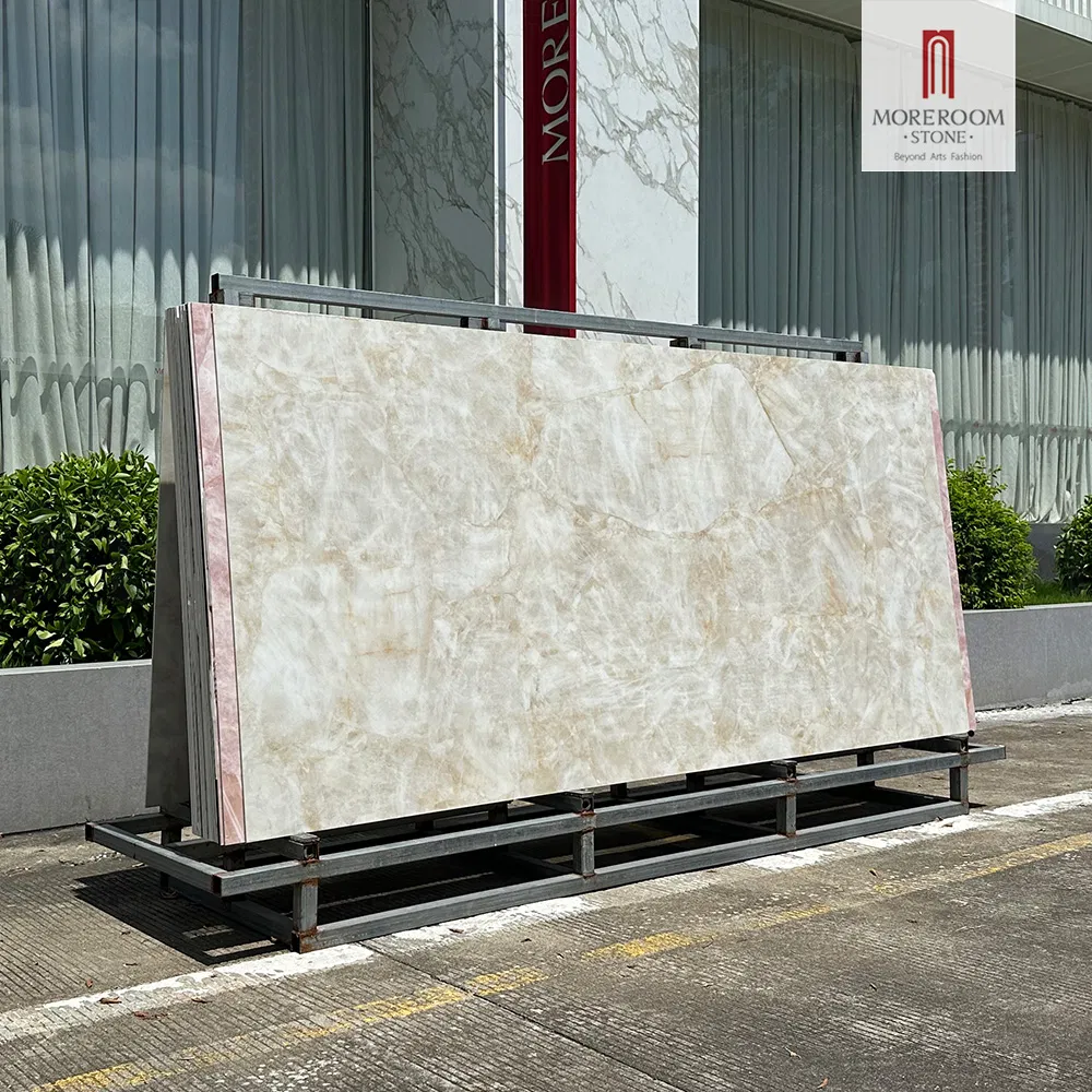 1200X2800mm Artificial White Crystal Marble Slabs White Onyx Stone for Bathroom Vanity Tops and Walls