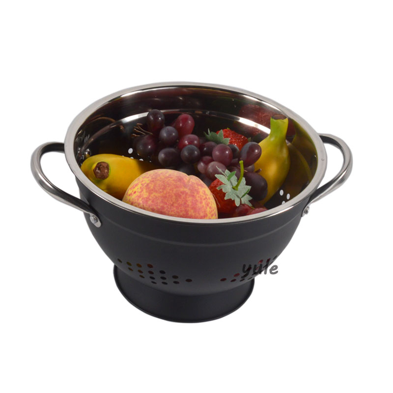 2022 Yule Manufacturer Korean Fruit Vegetable Filtered Water Multi Usage Stainless Steel Colander