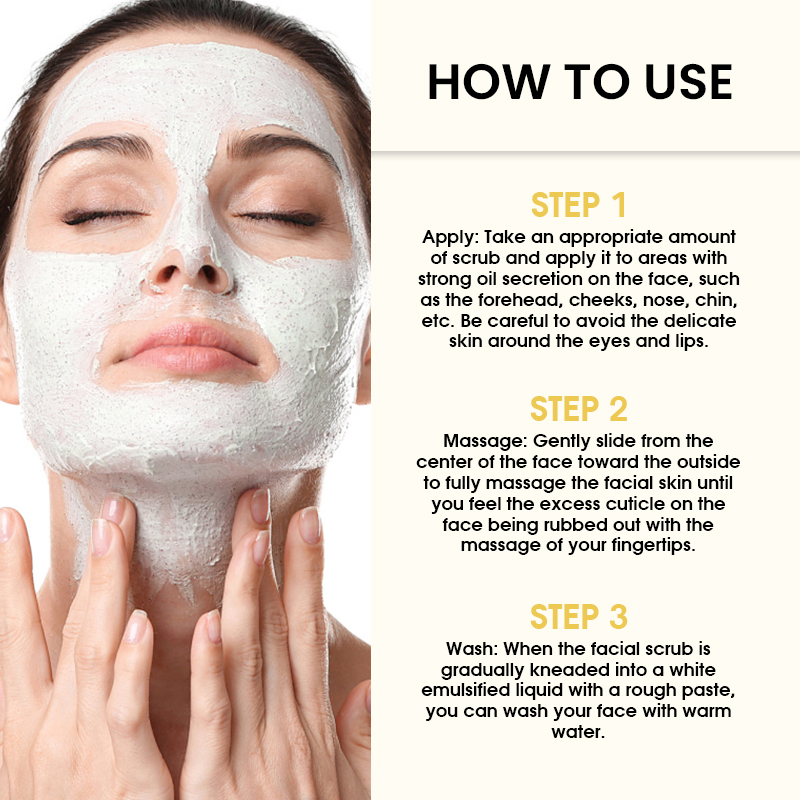 Natural Plant Extract Face Scrub for Deep Cleansing and Skin Brightening Care