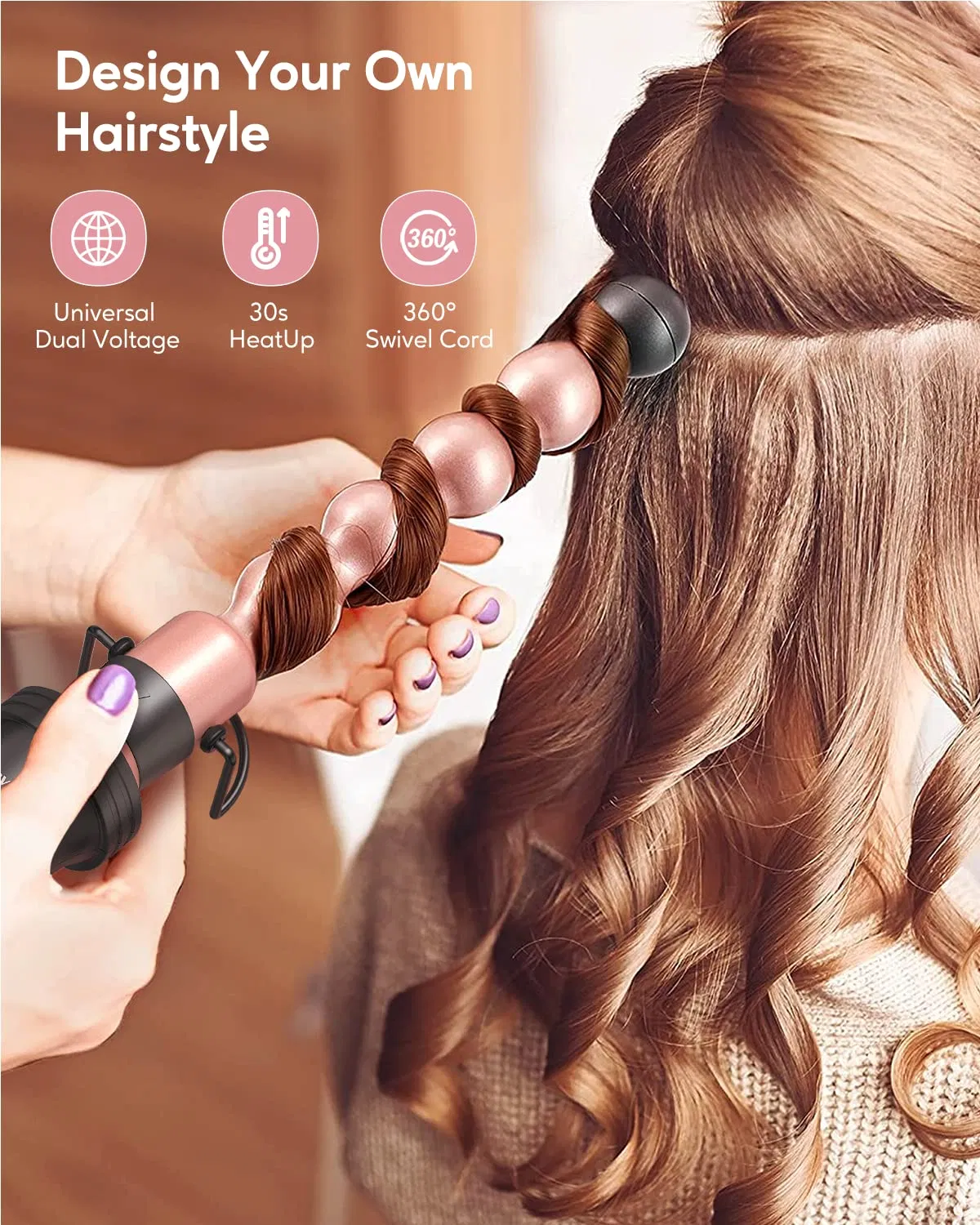 Factory Price Curling Set Interchangeable Ceramic Wand Electric Hair Curler