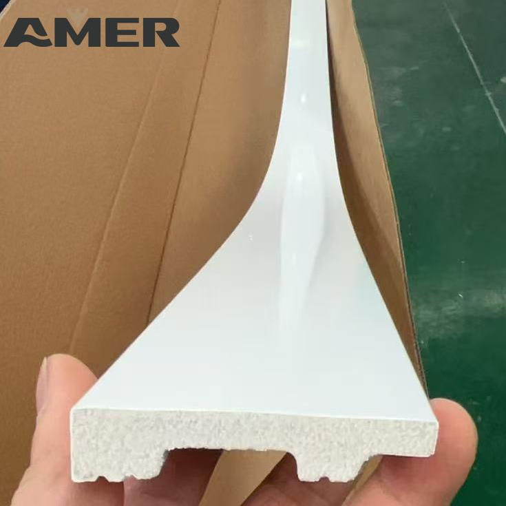 Buy Cheap Highly Durable Finished Wall Flooring Polystyrene Base White PS Skirting Line Mouldings