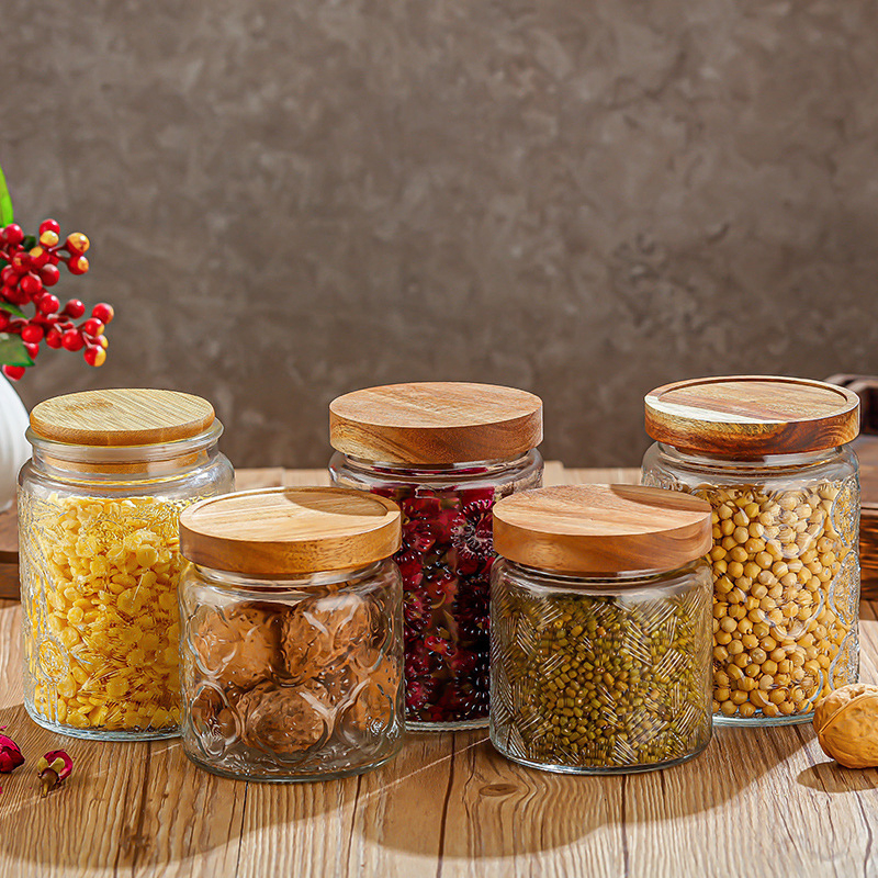 Japanese Transparent Elliptical Tea Can Sealed Storage Can