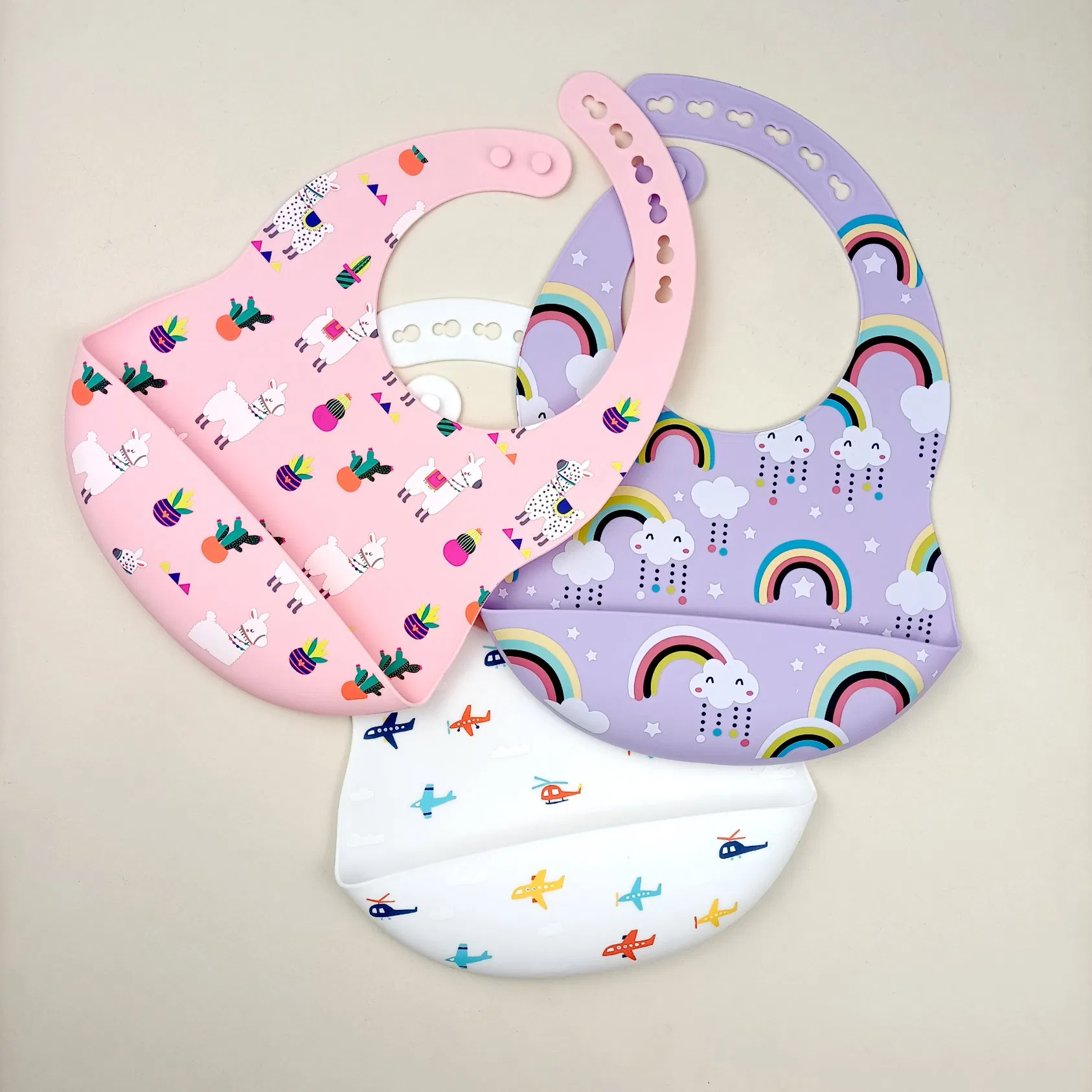 Personalized Design Custom Logo Silicone Baby Bibs for Feeding Baby Products