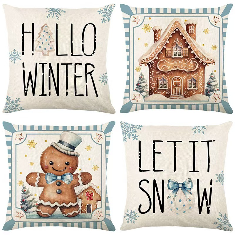 Hotsale Christmas Pillow Cover Cushion Cover Home Sofa Back Decoration Pillowcase Protector