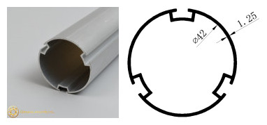 45mm Roller Tube in Mill Finish Color with 1.25mm Thickness/Gl1011