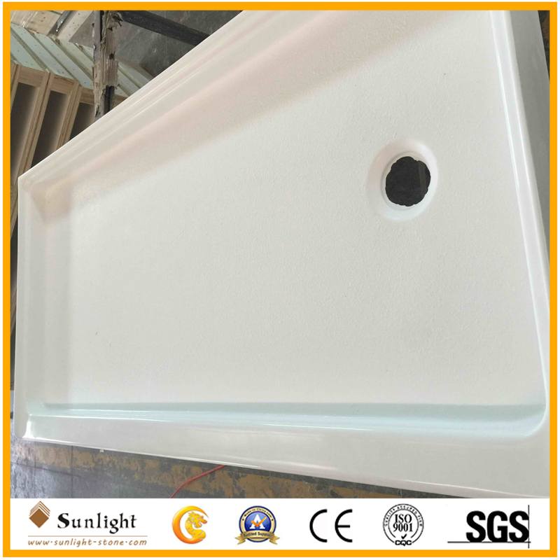 36X36 Artificial Cultured Marble Solid Surface Stone Shower Pan Base for Hotel