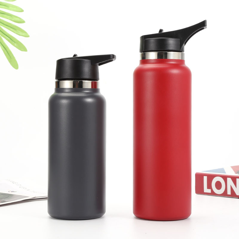 304 Stainless Steel Space Pot Spray Plastic Large-Capacity Thermos Vacuum Insulation Cup Outdoor Mountaineering Sports Flask
