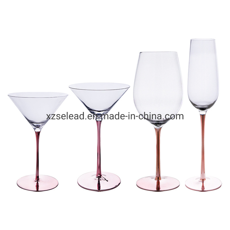 Wholesale Hot Selling Glassware Stemware Glass Cup Luxury Gold Rim Embossed Wine Glass Cups