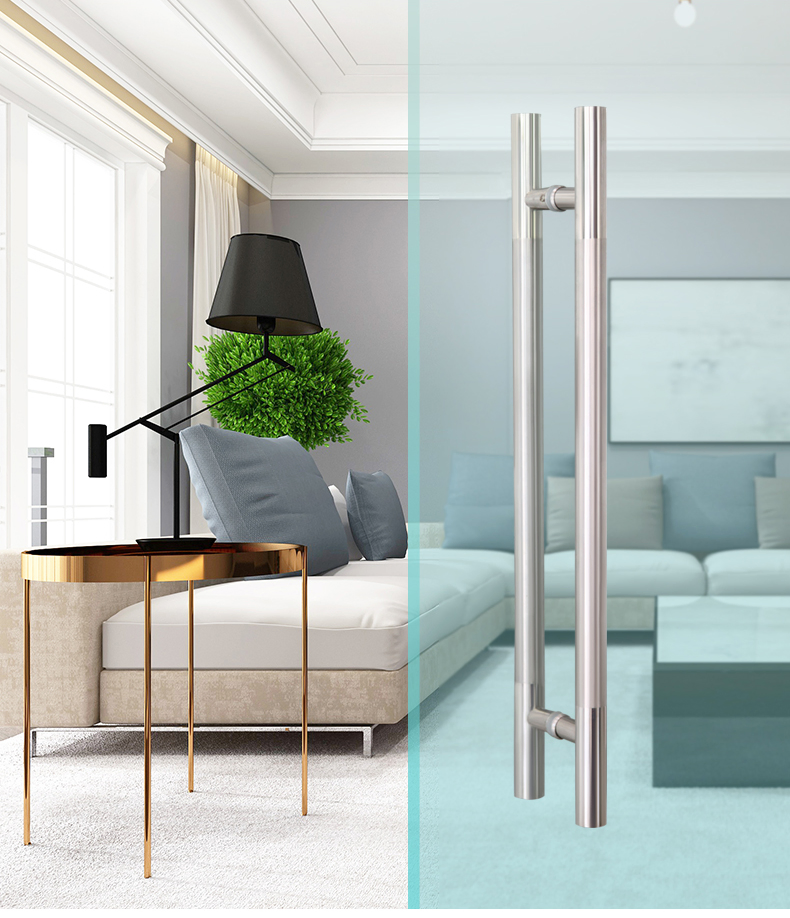 Glass Wood Door Handle I Shaped Door Pull Handle