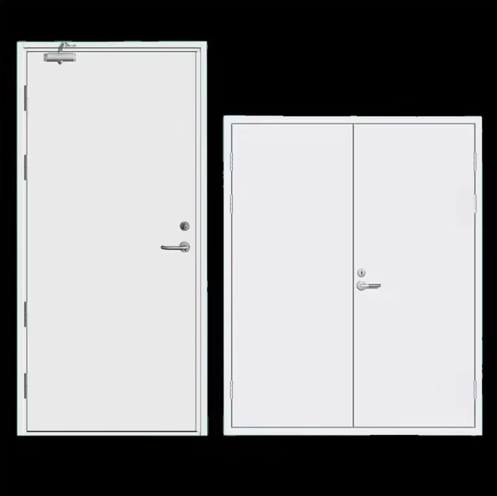 Commercial Steel Door with Fire Rating and Glass Panel