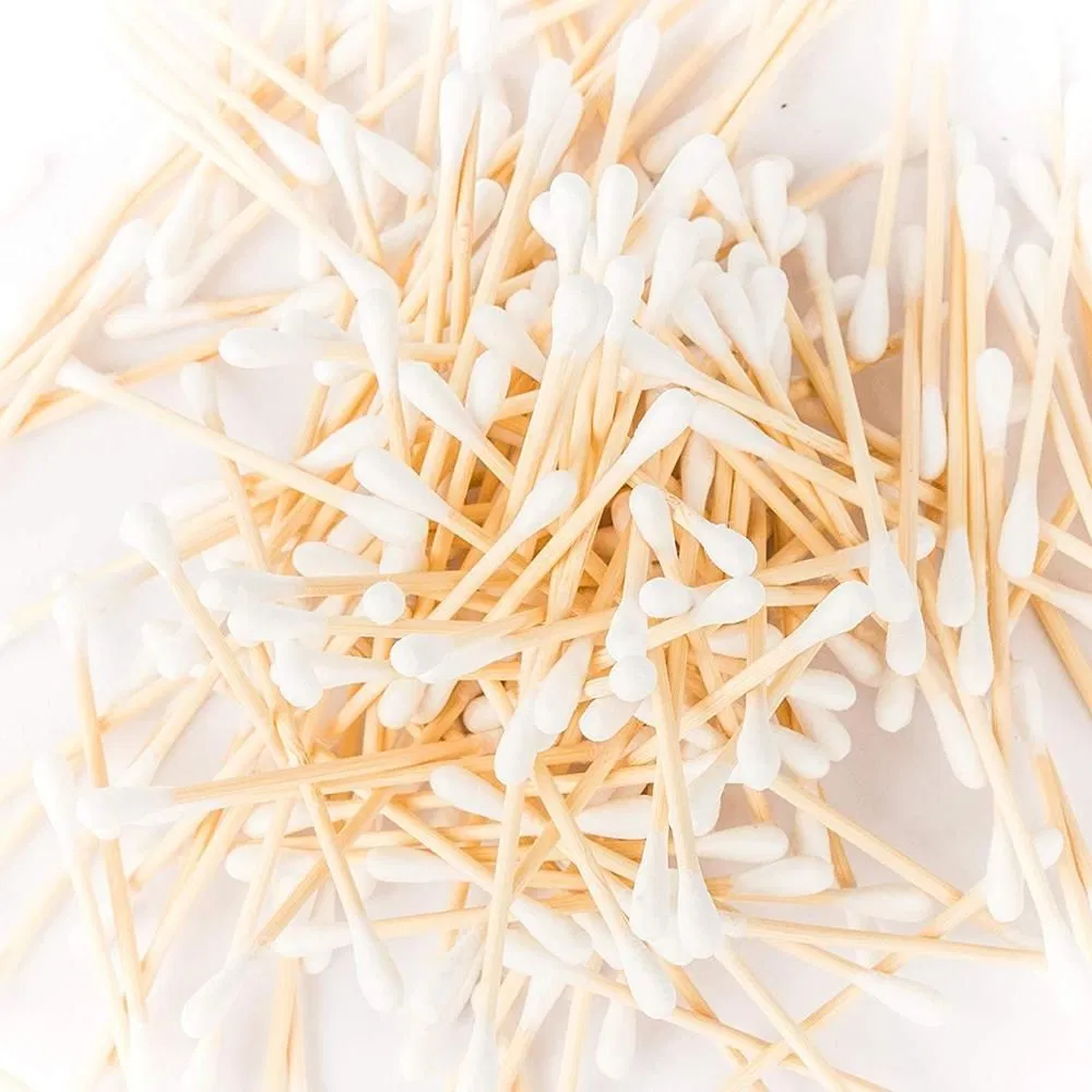 Customized 100PCS Cotton Bamboo Ear Buds Q-Tips Swabs