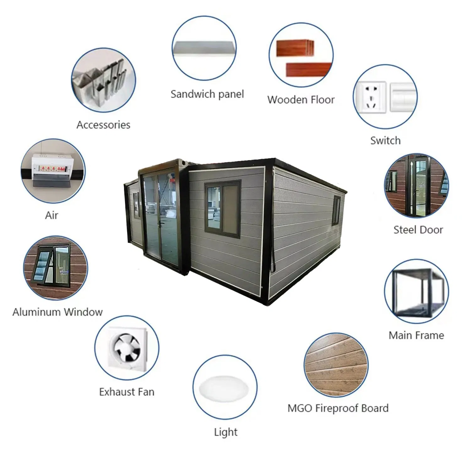 Customizable Insulation Hurricane Protection Luxury Expandable Prefabricated Folding Container House