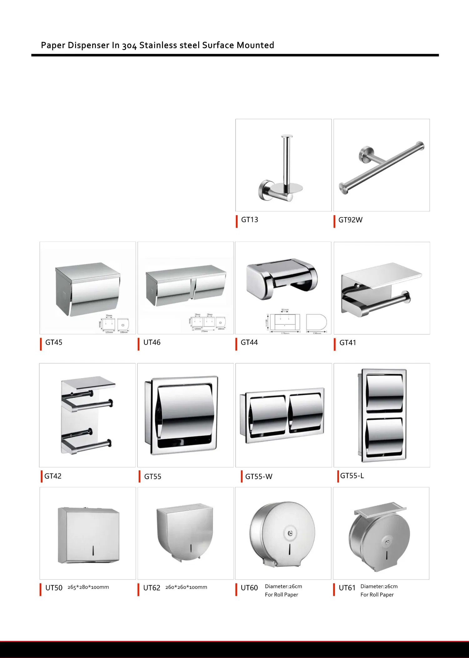 Behind-Mirror Montage Stainless Steel AISI304 Paper Towels Dispenser and Automatic Liquid Soap Dispenser