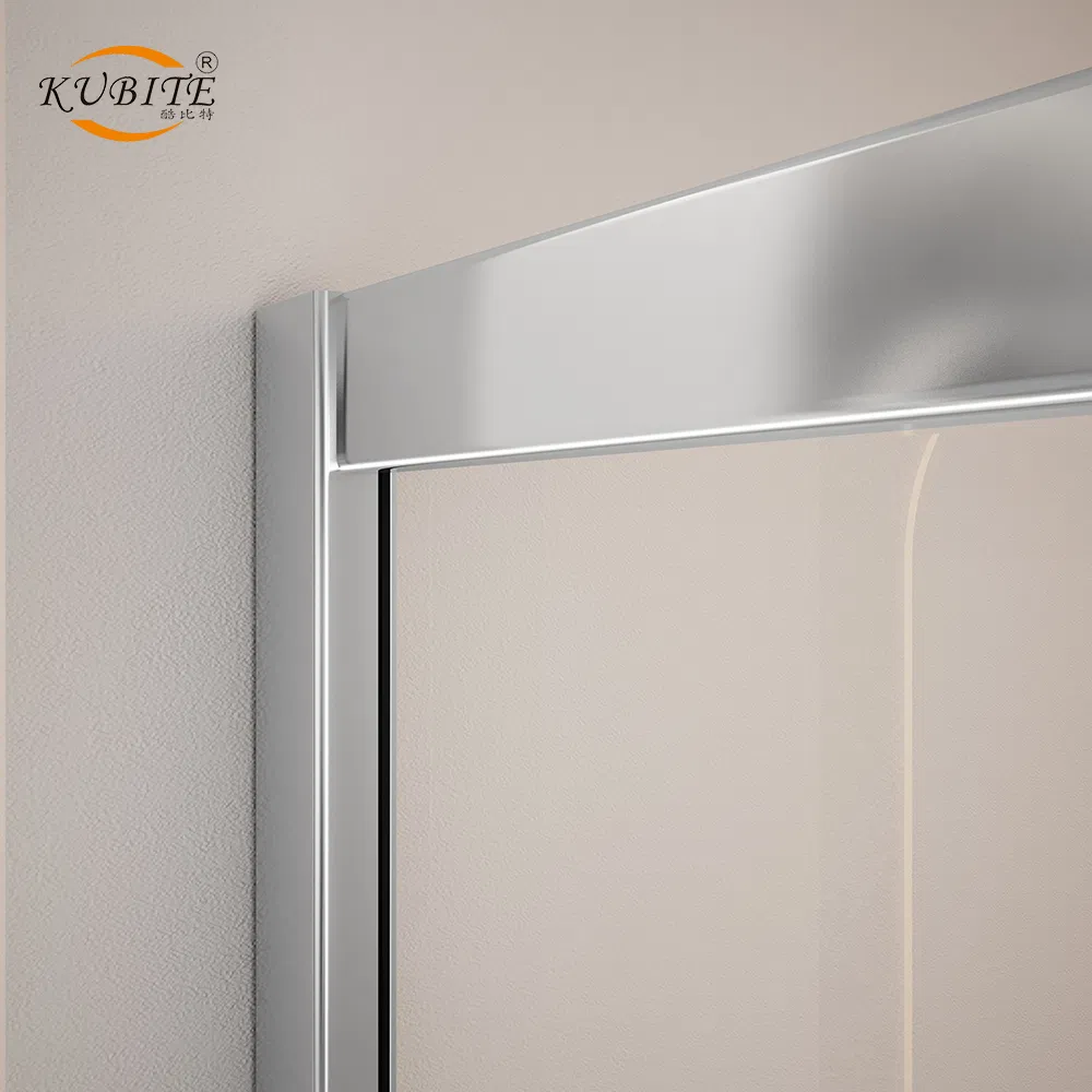 Chrome/Black 8mm 6mm Thick Glass Sliding Aluminum Profile Shower Glass Door