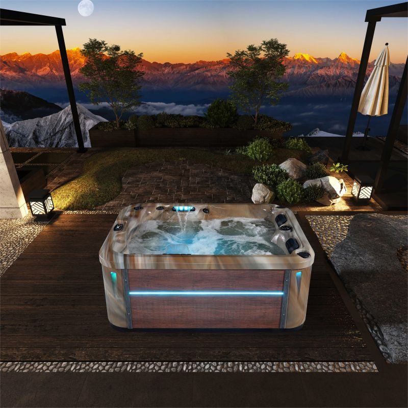 Уличный спа-джакузи Dewo на 4-7 мест с подогревом и Bluetooth