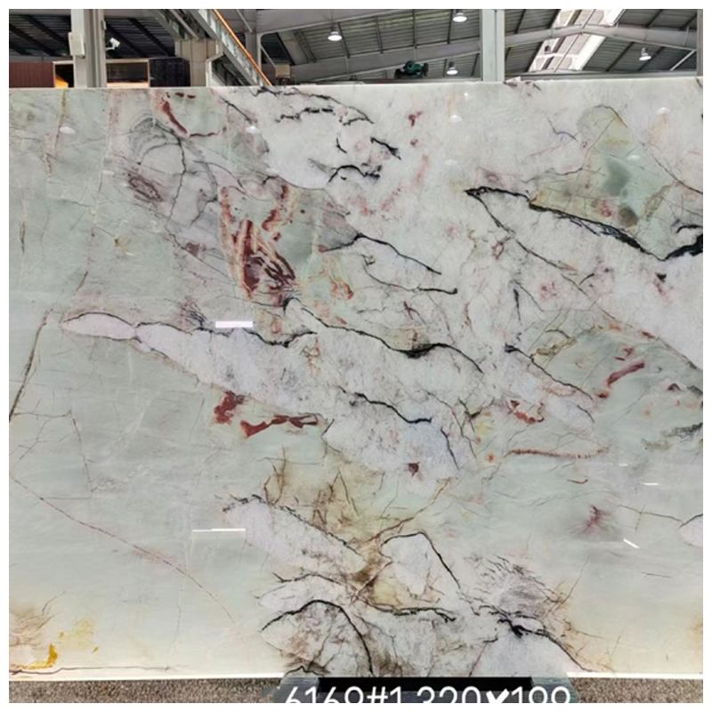 Luuxry Exotic Light Green Cristallo Tiffany Quartzite for Wall and Countertops