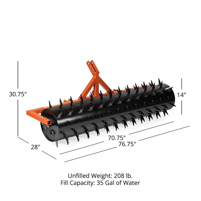 CE-Certified Heavy-Duty ATV Lawn Aerator Roller: Spike Design for Soil Aeration & Lawn Garden