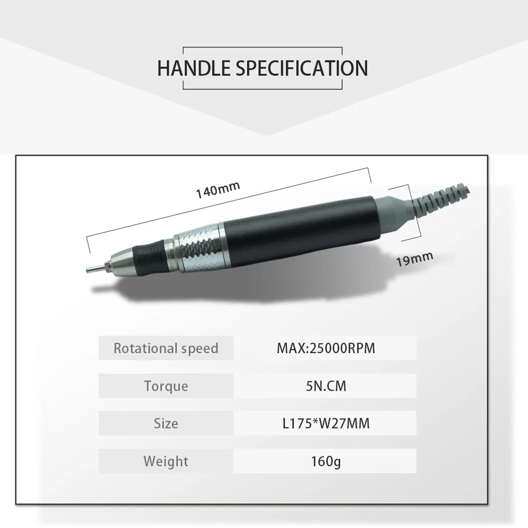 Professional Manicure Tools Nail Drill E-File Machine Kp60 Handpiece for Gel Polish