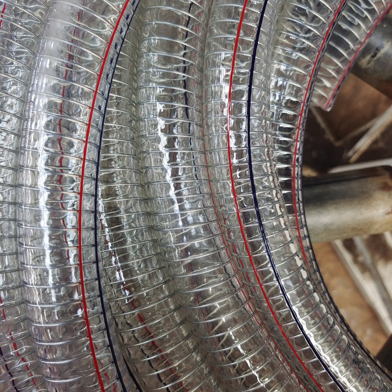 Transfer Chemical Liquids Transparent Spiral Reinforced Hose PVC Steel Wire Reinforced Hose