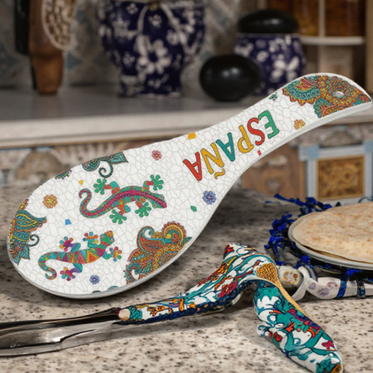 Custom Logo Personalized Ceramic Spoon Rest Spoon Holder Ceramic France Paris Souvenir Spoon