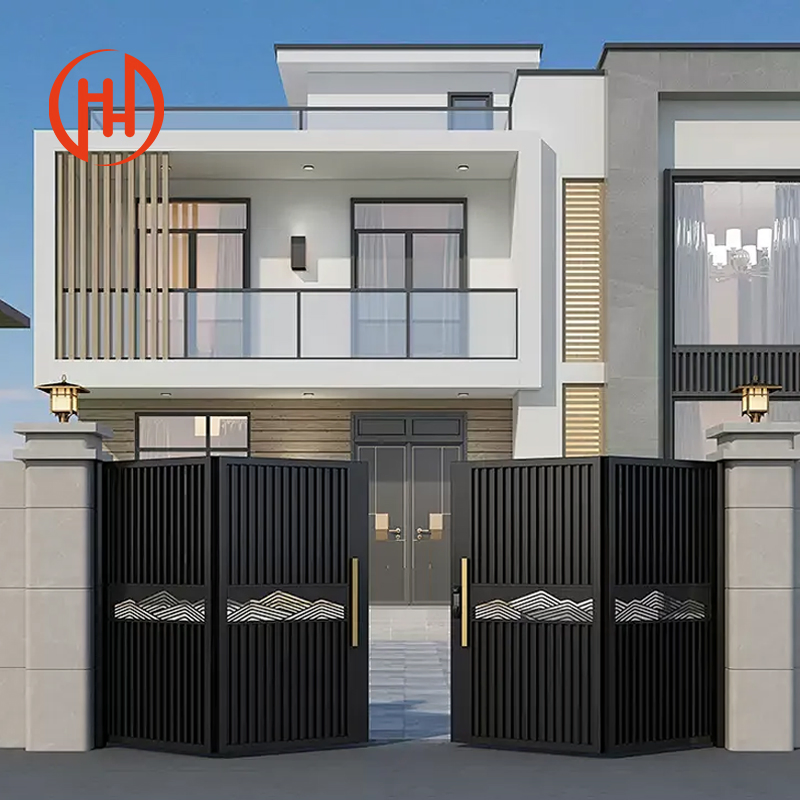 Aluminum Post Wood Composite Gate Electronic Door Fence Gate