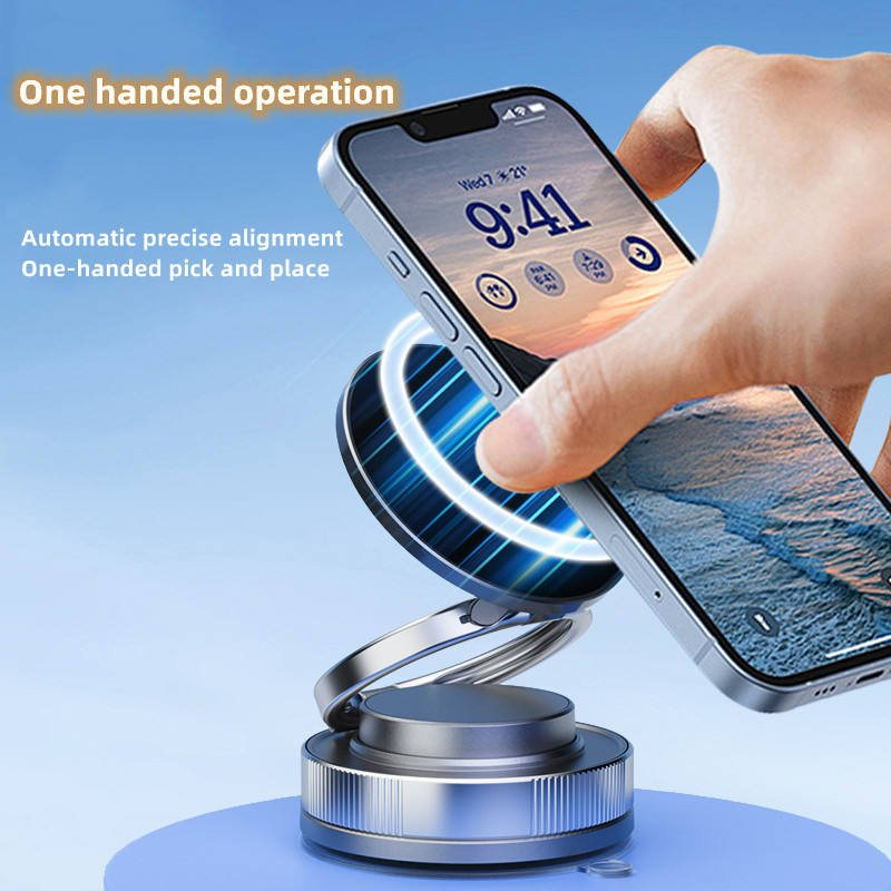 2025 New Strong Magnetic True Adsorption 360 Degree Rotating Phone Stand Suitable for Desktop Glass Smooth Surface