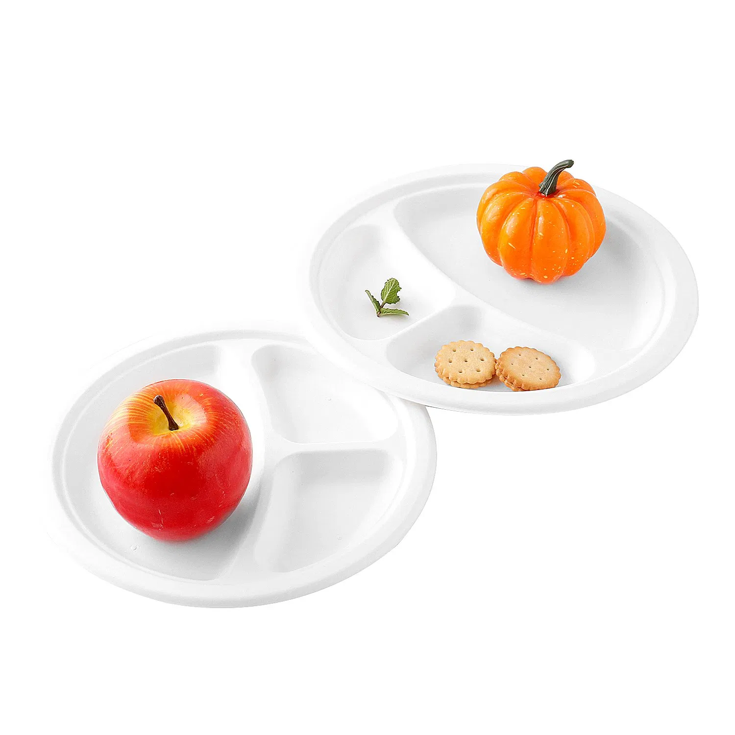 Biodegradable 9 Inch Round Paper Disposable Tableware Eco Friendly Food Container Packaging Natural Color Bagasse Plates