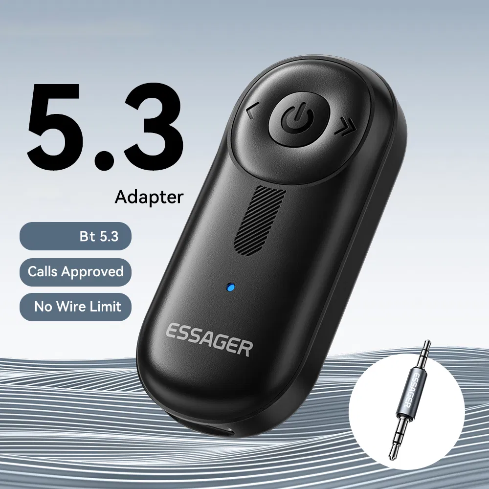 Essager Audio Receiver Wireless Transmitter with Microphone Clip on Bluetooth