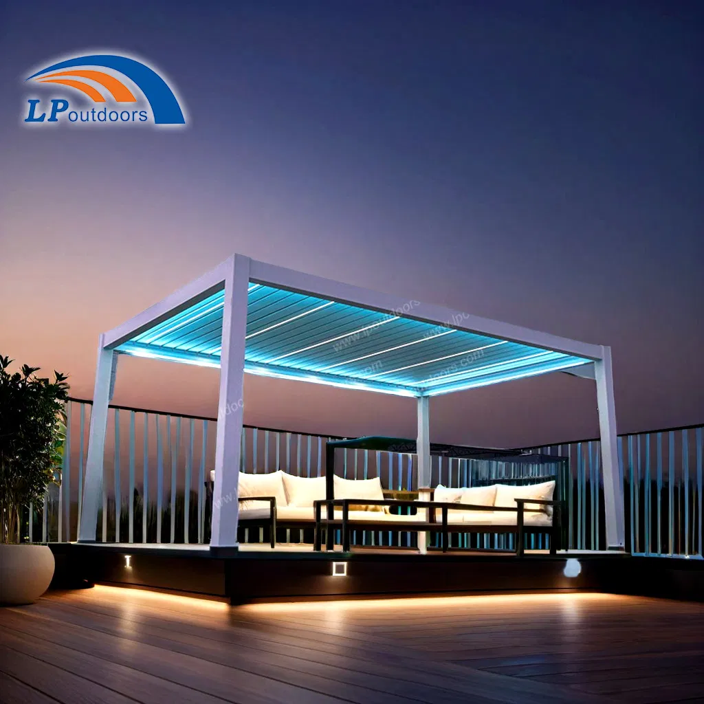 Versatile Aluminum Pergola for Patios with Unique Louvers Design