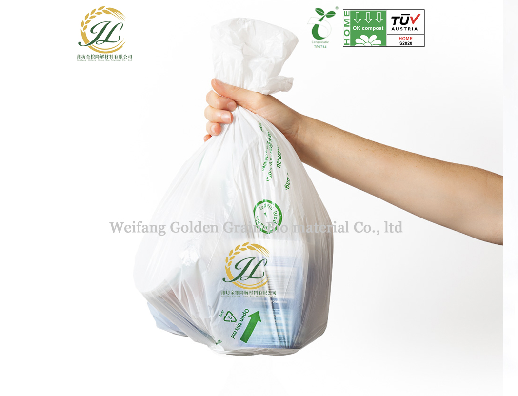 Eco Friendly PLA Bioplastic Degradable Compostable Garbage Trash Bag in Roll 100% Biodegradable Bag