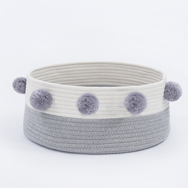 Woven Cotton Rope Fully Enclosed Pet Cat Nest Bed House Storage Holder
