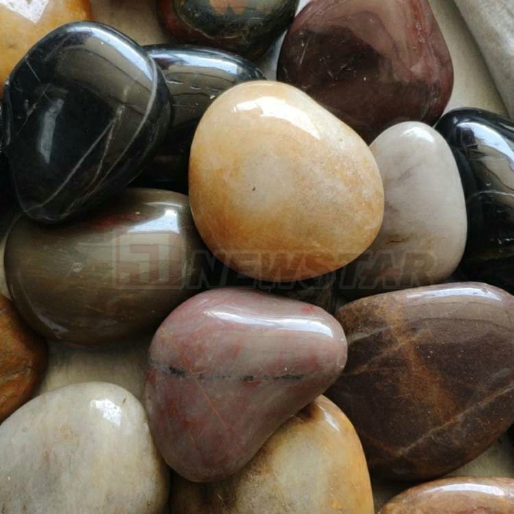 Black Red Colorful Polished Pebbles Stone Price Red Stone Price
