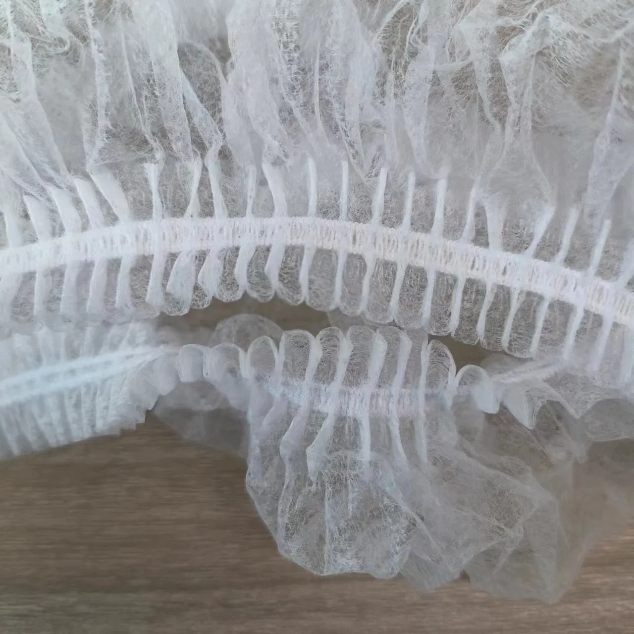 Single or Double Rubber Band Non-Woven Strip Round Caps for Single Use