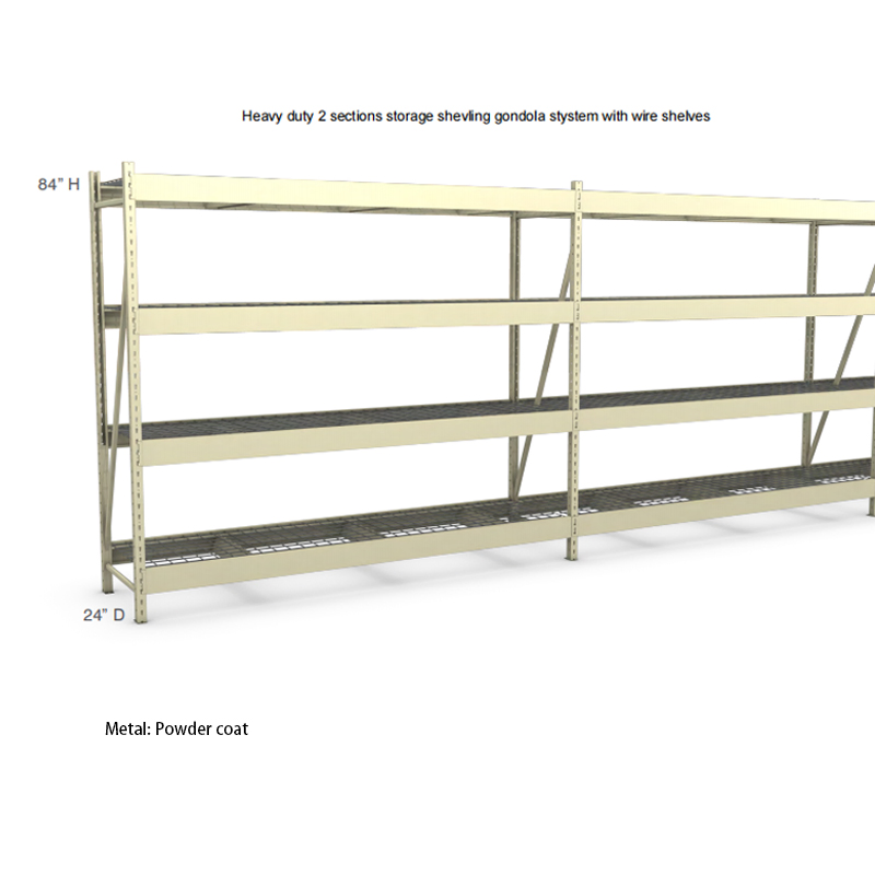 Sturdy Gold Metal Display Rack with Adjustable Wire Shelving