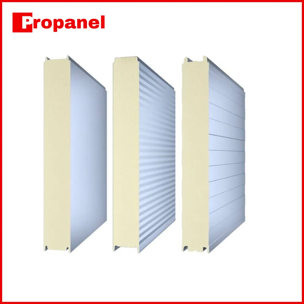 Fireproof Thermal Insulation 50mm/75mm/100mm/120mm/150mm Polyurethane/PU/PIR Sandwich Panels for Wall Roof Steel Structure Construction