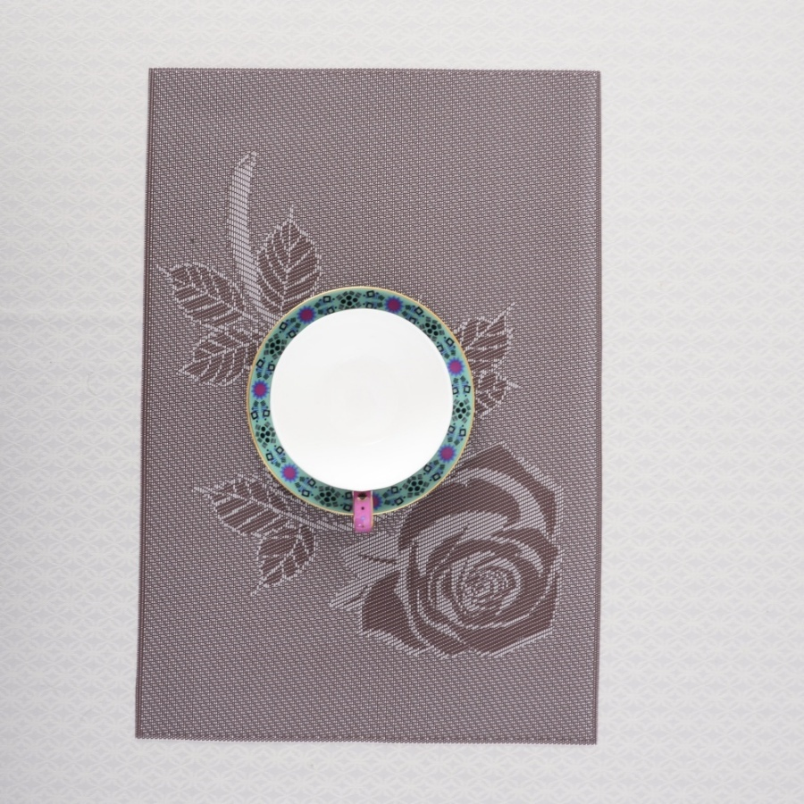 Square Custom Size PVC Polyester Non Slip Dining Wedding Restaurant Table Mat Placemat Price