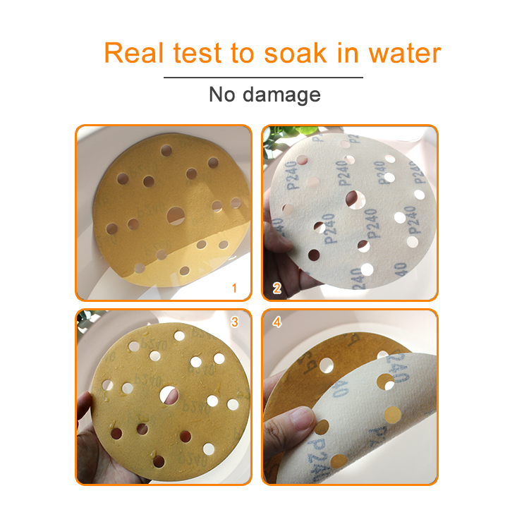 Абразивная бумага 150 мм, 100 шт, водостойкая, золотая