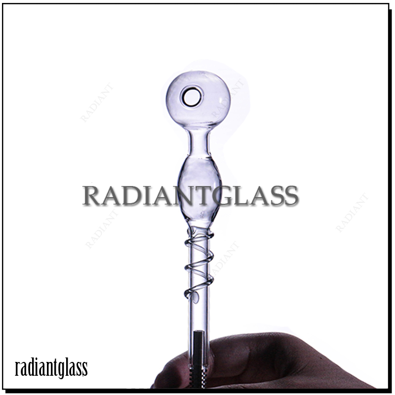 4 Inches Twisted Silk Straight Pot Pyrex Oil Burner Pipe