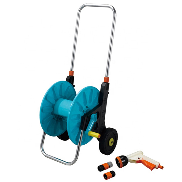 Garden Plastic Freestanding Portable Water Pipe Hose Reel Cart with Handle