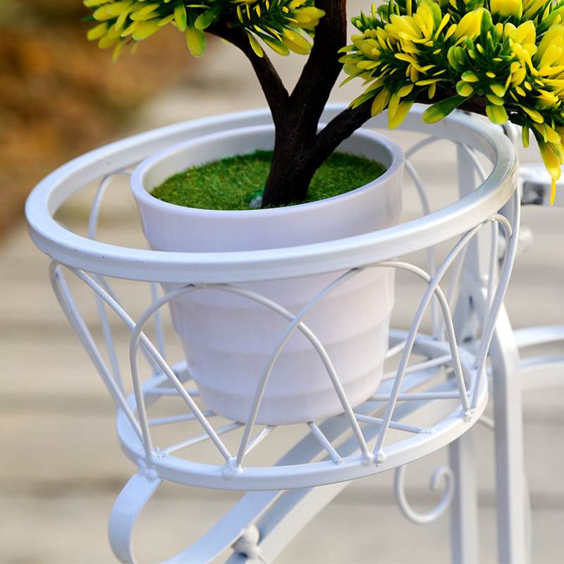 Bicycle Flower Frame Iron Wrought European Styles Balcony Living Room Interior