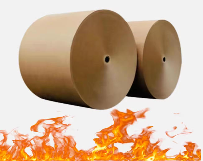 High-Density Fireproof Kraft Paper Roll Eco-Friendly Brown Double-Sided Resin Flame Retardant Moisture Tear Resistant High Temperature Resistant Nonflammable
