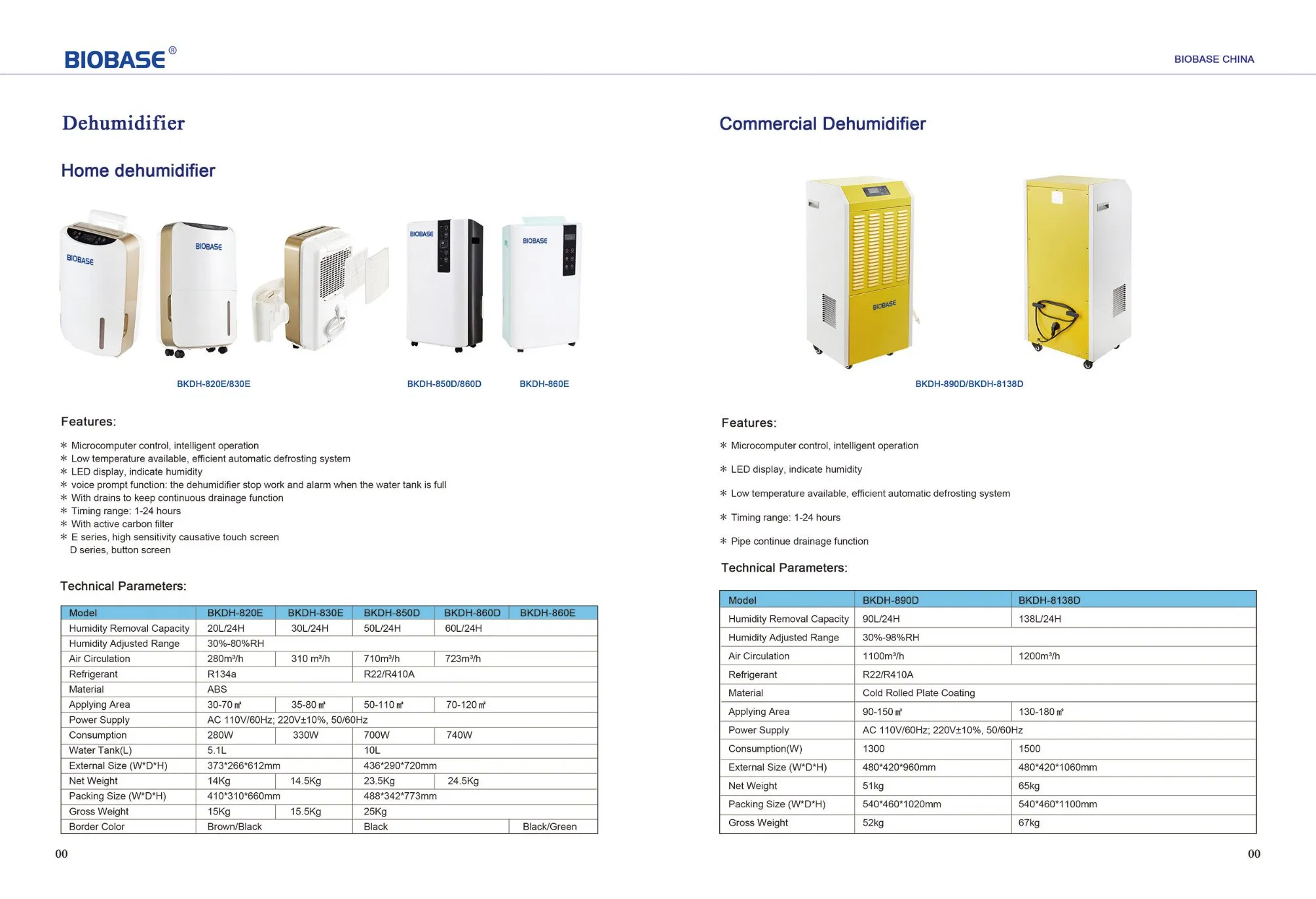 Biobase China 90L/24h Commercial Dehumidifier